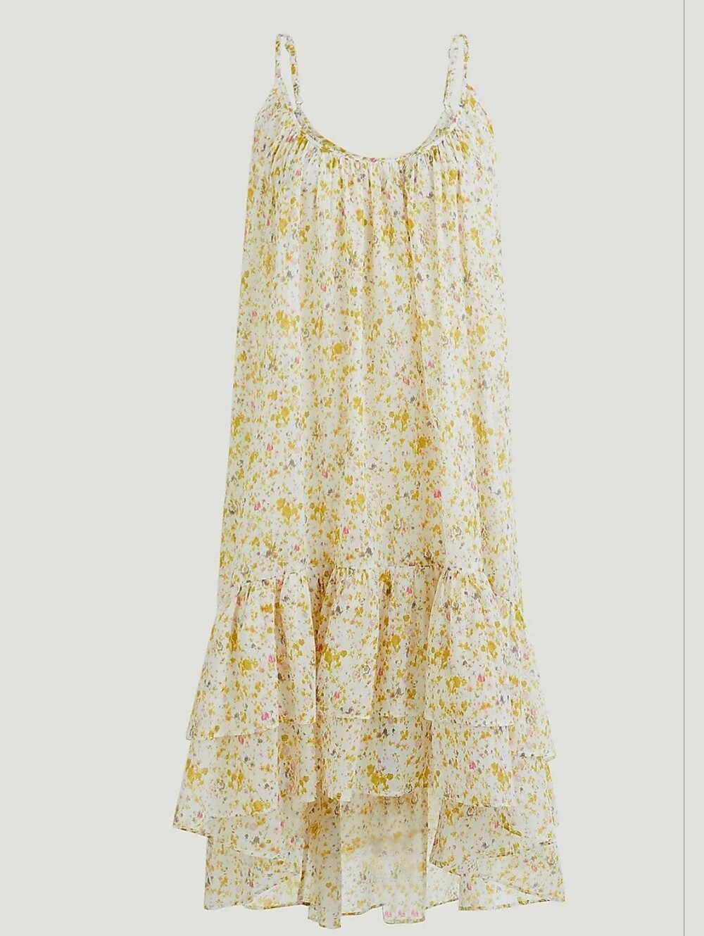 J. Crew Tiered Cotton Voile Beach Dress in Soft Poisies
